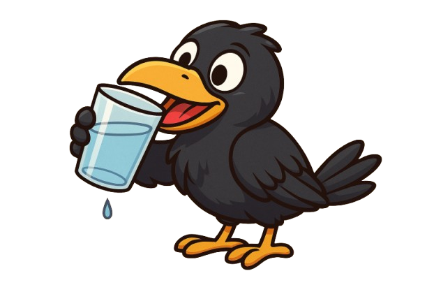Crowbie the Modern Thirsty Crow